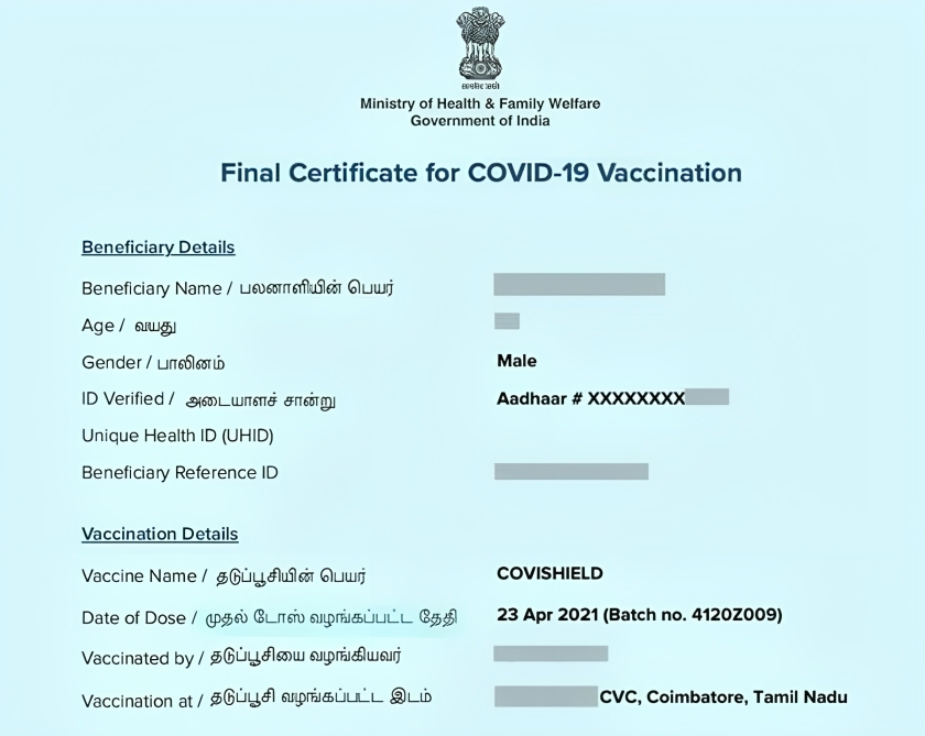 Covid Certificate